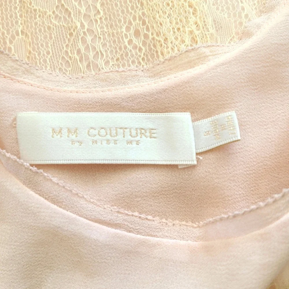 MM Couture Top / Pale Pink Lace Tunic / Size Small